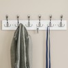 Hastings Home Wall Rail-Mounted Hanging Rack with 6-Hooks for Entryway, Hallway, Bedroom Storage (White) 194666KWI